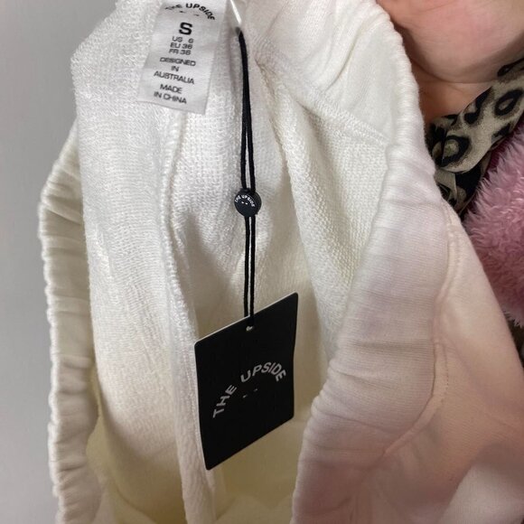 The Upside “Major” White Cotton Drawstring Track Pants Size S NWT - Picture 8 of 8